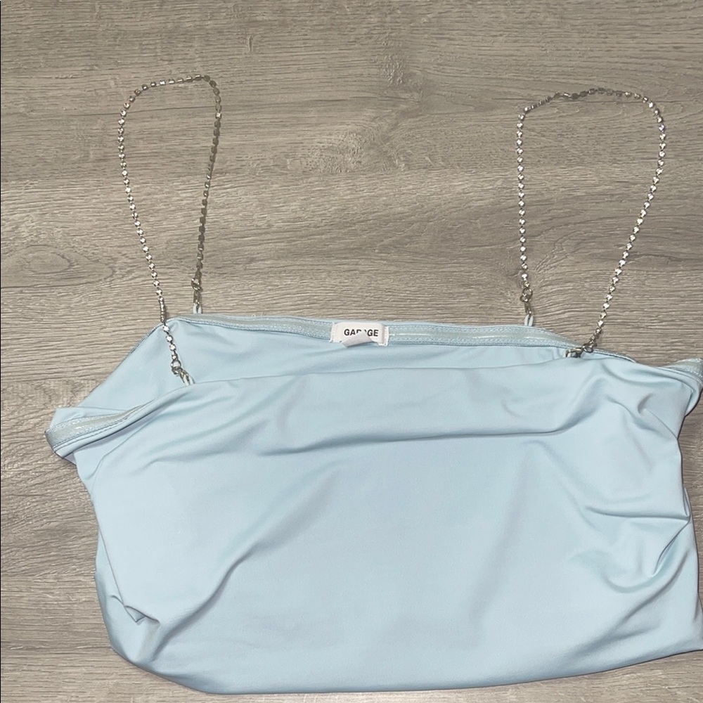 Garage Light Blue Top with Chain Straps